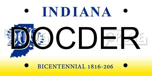 DOCDER Indiana License Plate