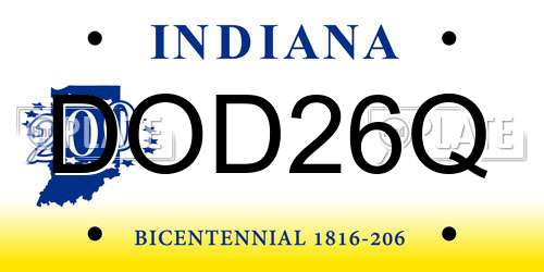 DOD26Q Indiana License Plate