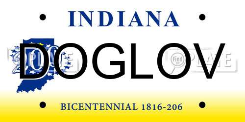 DOGLOV Indiana License Plate