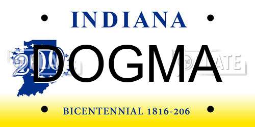 DOGMA Indiana License Plate