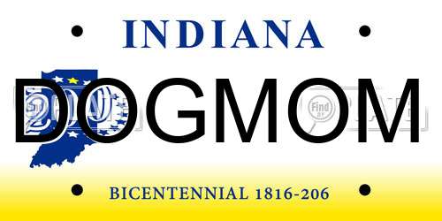 DOGMOM Indiana License Plate