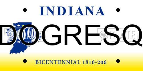 DOGRESQ Indiana License Plate