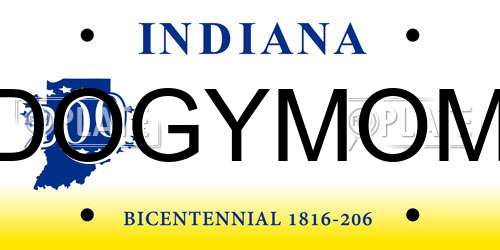 DOGYMOM Indiana License Plate