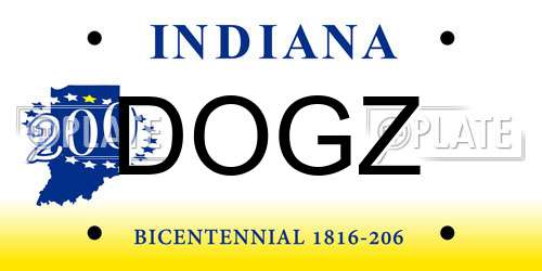 DOGZ Indiana License Plate