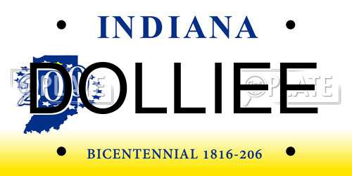 DOLLIEE Indiana License Plate