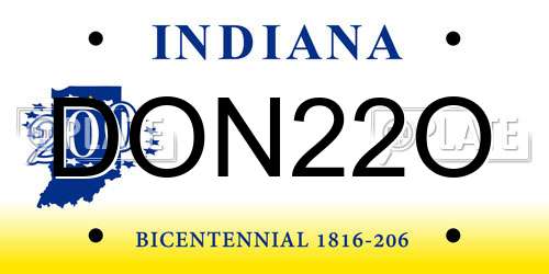 DON22O Indiana License Plate