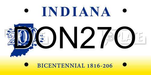 DON27O Indiana License Plate