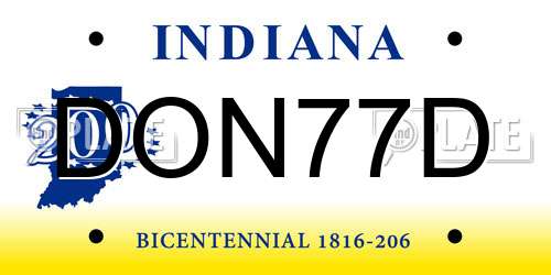 DON77D Indiana License Plate
