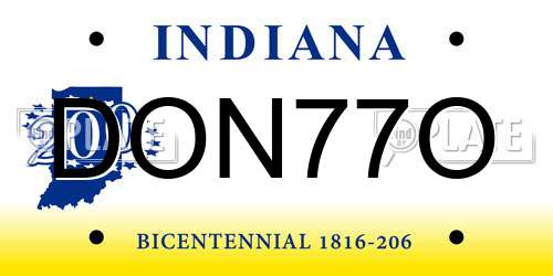 DON77O Indiana License Plate