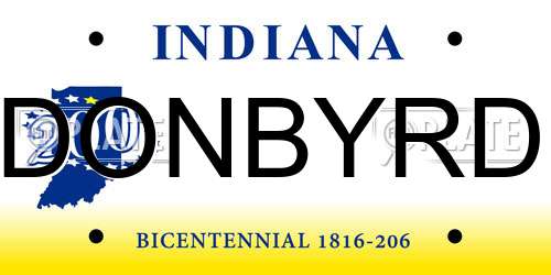 DONBYRD Indiana License Plate