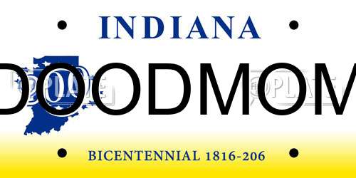 DOODMOM Indiana License Plate
