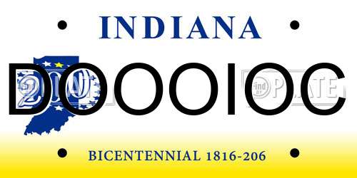 DOOOIOC Indiana License Plate