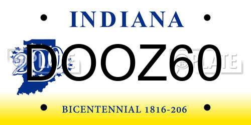 DOOZ60 Indiana License Plate