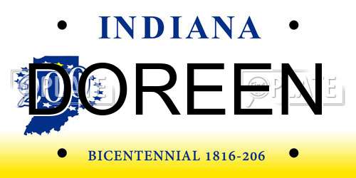 DOREEN Indiana License Plate