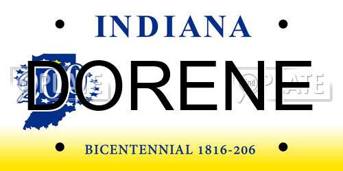 DORENE Indiana License Plate