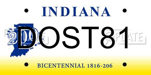 DOST81 Indiana License Plate