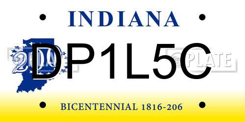 DP1L5C Indiana License Plate