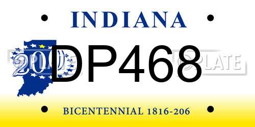 DP468 Indiana License Plate