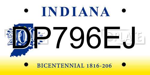 DP796EJ Indiana License Plate