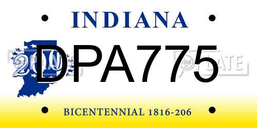 DPA775 Indiana License Plate