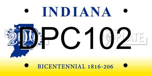 DPC102 Indiana License Plate