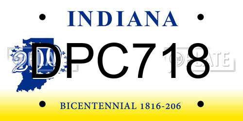 DPC718 Indiana License Plate