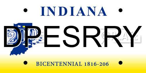 DPESRRY Indiana License Plate
