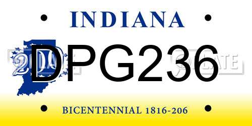 DPG236 Indiana License Plate