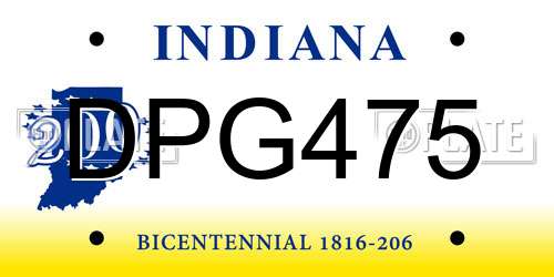 DPG475 Indiana License Plate