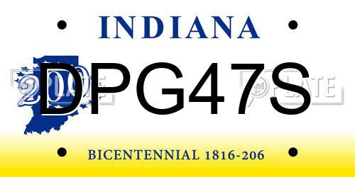 DPG47S Indiana License Plate