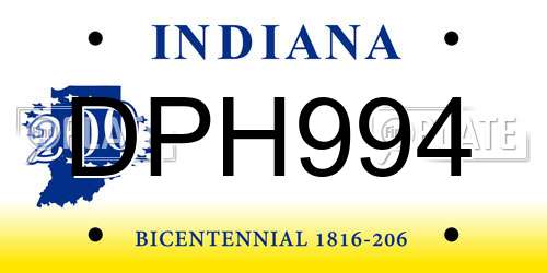 DPH994 Indiana License Plate