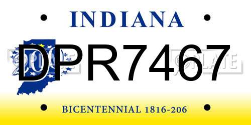 DPR7467 Indiana License Plate