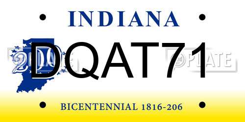 DQAT71 Indiana License Plate