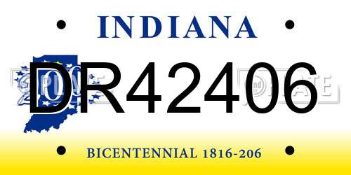 DR42406 Indiana License Plate