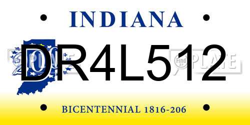 DR4L512 Indiana License Plate
