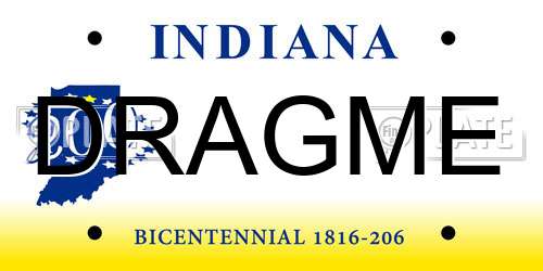 DRAGME Indiana License Plate