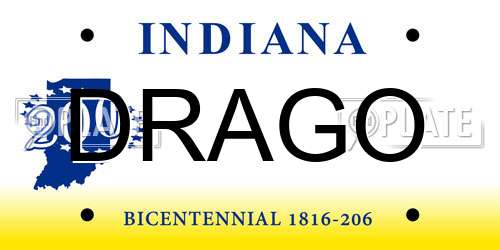 DRAGO Indiana License Plate