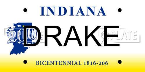 DRAKE Indiana License Plate