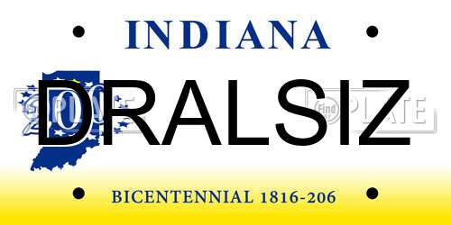 DRALSIZ Indiana License Plate