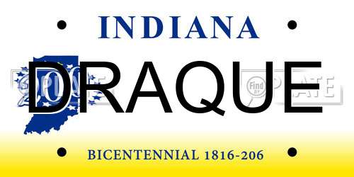 DRAQUE Indiana License Plate