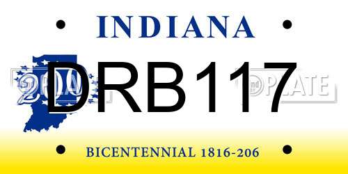 DRB117 Indiana License Plate