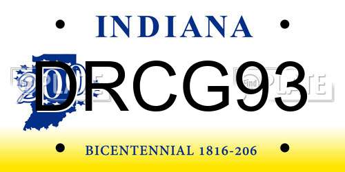 DRCG93 Indiana License Plate