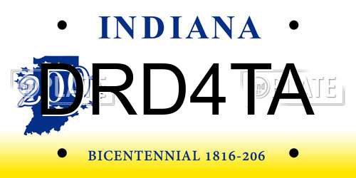 DRD4TA Indiana License Plate