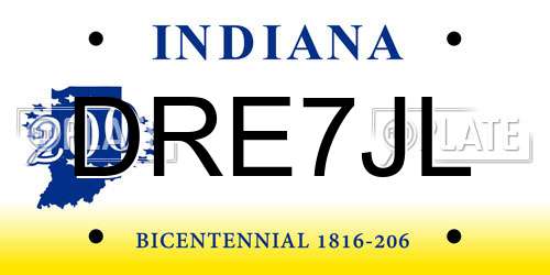 DRE7JL Indiana License Plate