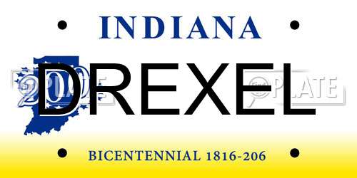 DREXEL Indiana License Plate