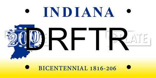 DRFTR Indiana License Plate