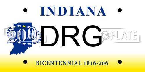 DRG Indiana License Plate