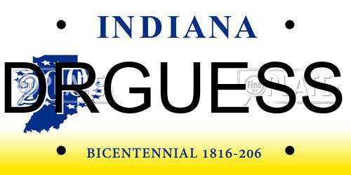 DRGUESS Indiana License Plate