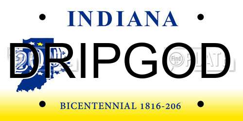 DRIPGOD Indiana License Plate