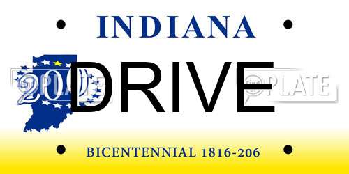 DRIVE Indiana License Plate